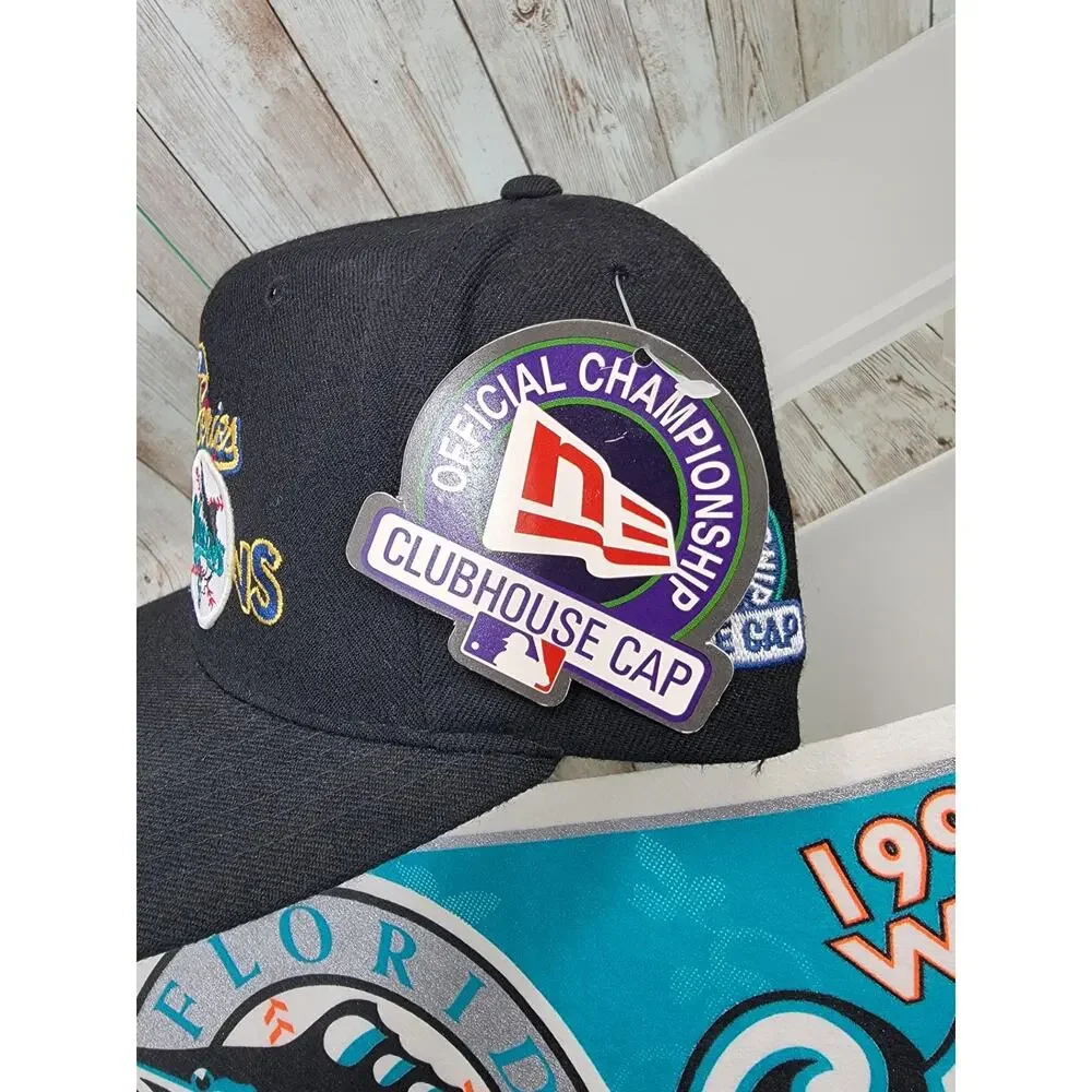 Vintage Florida Marlins 1997 World Series Champions Pennant, Hat. DVD MLB